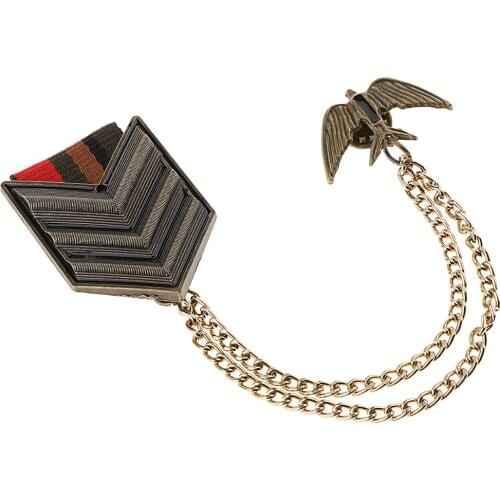 Fashion Alloy Military Uniform Medal Badge Mens Collar Pin Jewelry Gift for Valentines Day