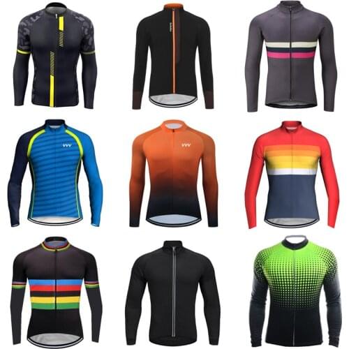 2021 Mens Long Breathable Cycling Jersey Pro Bicycle Sportswear Tops Bike Clothes Sleeve Clothing Maillot Ropa Ciclismo Jacket