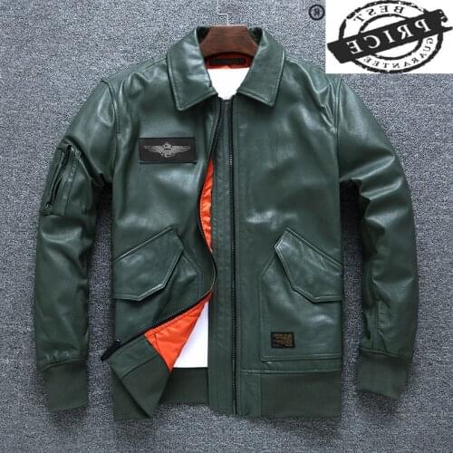 Plus Size Genuine Leather Jacket Men Clothes 2021 Winter Sheepskin Coat Streetwear Mens Moto Biker Leather Jackets 1202