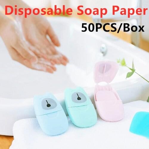 2021 New Disposable Soap Paper Mini Portable Soap Paper Scented Slice Foaming Boxed Outdoor Travel Bath Clean Soap Tablets