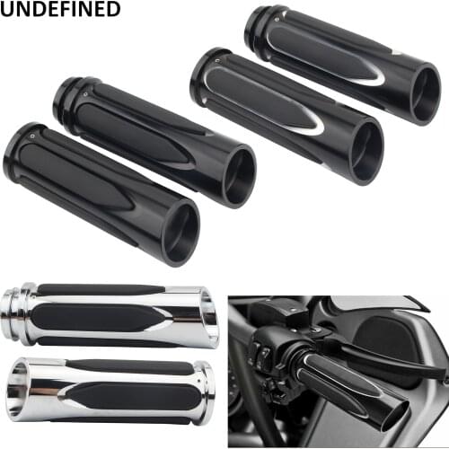 Motorcycle Hand Grips 1'' Soft Touch Comfort Handle Grip CNC For Harley Touring Softail Dyna Electronic Throttle Handle Bar Grip