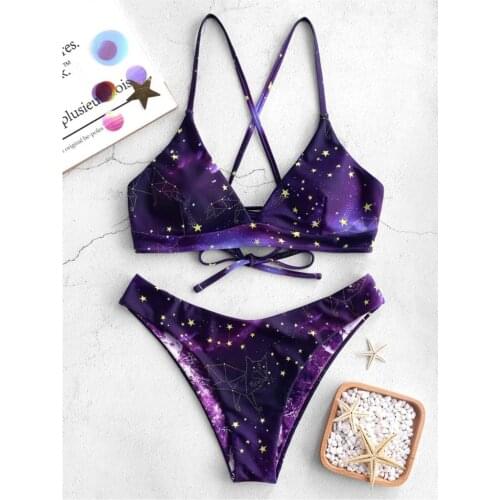 Sexy Bandage Bikini 2020 Swimsuit Swimwear Women Thong Push Up Star Bikinis Set Womens Swimming Suit Biquini Bathing Suit #T1G