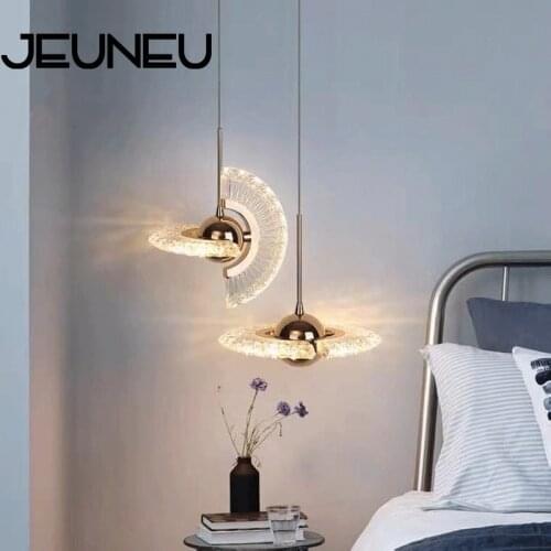 Nordic modern LED acrylic UFO creative chandelier rotatable living room dining room bedroom study interior decoration lamp