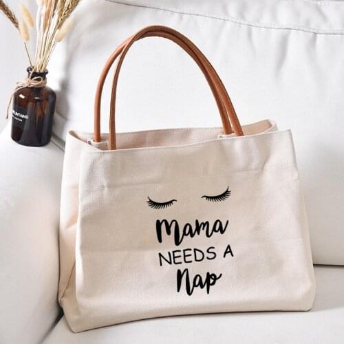 Women Lady Mama Bag Canvas Tote Bag Handbag Mom Gift Beach Bag No Boyfriend No Problem Shopping Bag Dropshipping