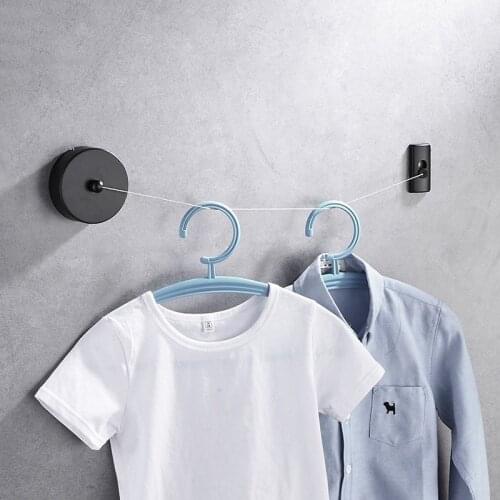 Telescopic clothesline on balcony Bathroom wall hanging clothesline Clothes hanger Simple shower curtain frame