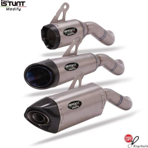 Titanium Alloy Motorcycle Exhaust Escape Modified Mid Link Pipe Muffler Pipe Whole Set Slip On For Kawasaki Z900 2020 2021 Years