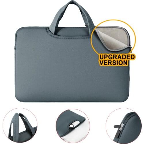 Rainyear Laptop Sleeve Bag Case Thicken Notebook Protective Carry Bag 11 13 14 15 15.6 inch For Macbook ASUS Acer Handbag Grey