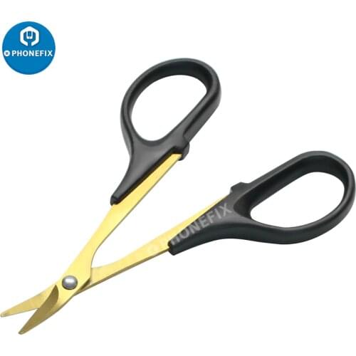 1PC Gold RC Body Trimming Scissors Universal Curved Scissor for RC Vehicle Truck Buggy Lexan Plastic Bodyshell Helicopter Repair