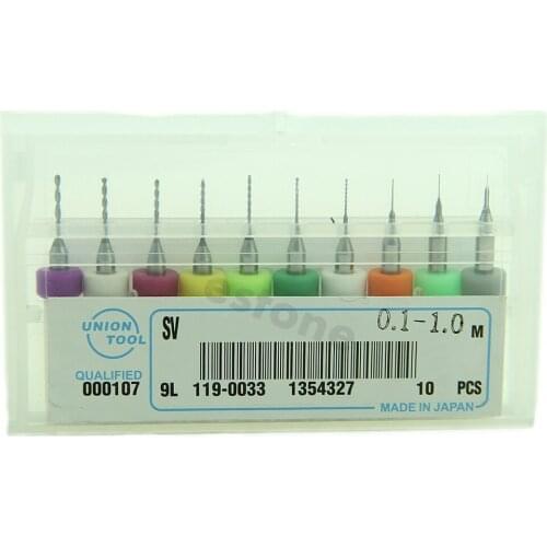 10Pcs 0.1mm to 1.0mm PCB Print Circuit Board Carbide Micro Drill Bits Set Tool