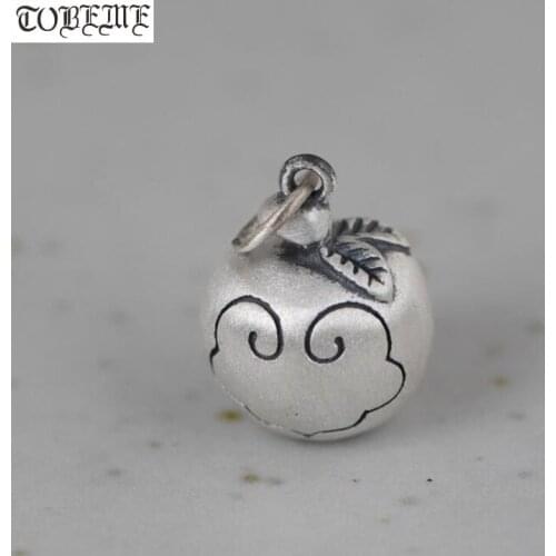 100% 990 Silver Apple-shape Pendant Real Pure Silver Good Luck Pendant Women Pendant