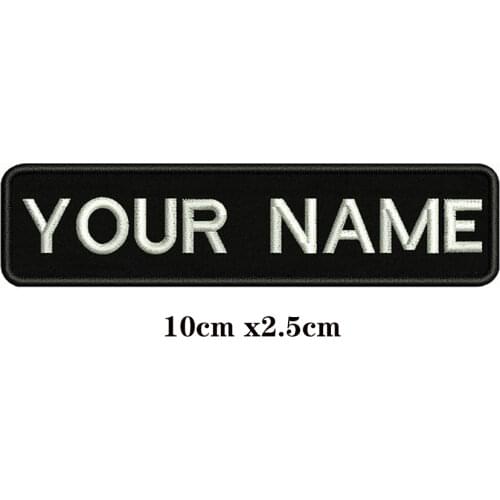 10x2.5cm Embroidery Custom Name Text Patch Stripes badge Iron On Or Velcro Backing Patches For Clothes Backpack Hat BR-01A