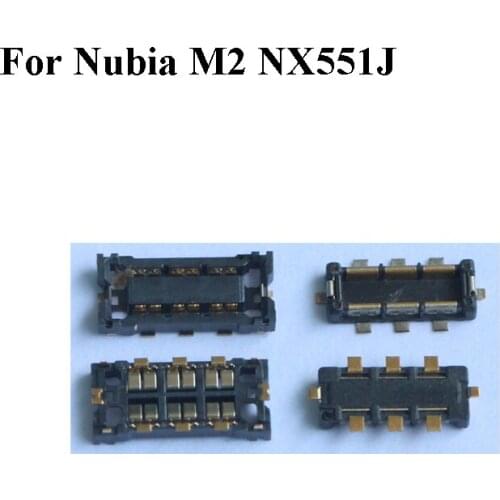 2PCS Inner FPC Connector Battery Holder Clip Contact For ZTE Nubia M2 NX551J logic on motherboard mainboard M 2 NX 551J