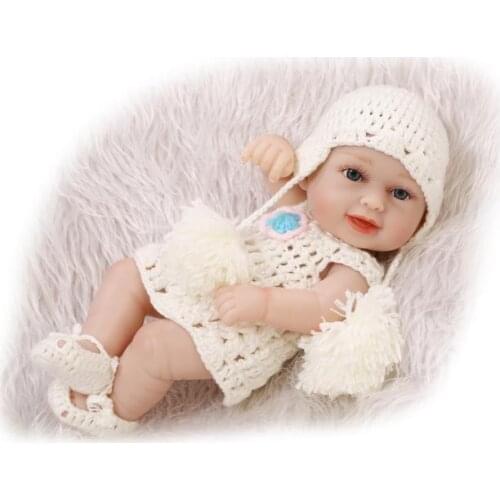 27cm 12 Inch Mini Soft Full Body Silicone Reborn Dolls Sleeping Newborn Babies Bebe Reborn Realista Doll for Gift Bath Toy
