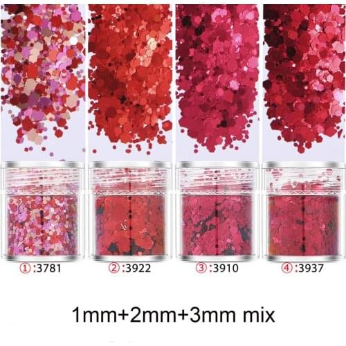 4pots Wine red Mix UV Epoxy Resin Mold Filling Sequins Nail art Diy Making Resin supplies for Jewelry Finding Pigment