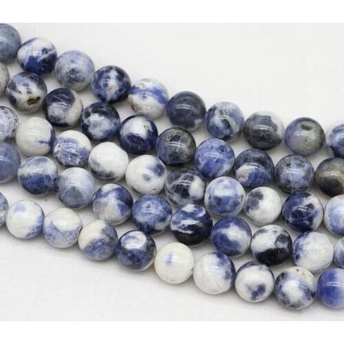 Natural Stone Bead New Blue Veins Sodalite Round Loose Spacer Beads 4/6/8/10/12mm For DIY Bracelet Jewelry Making Accessories