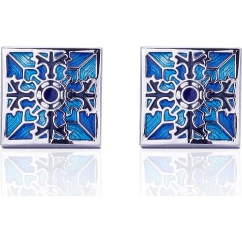 C-MAN Luxury shirt blue square Cufflinks brand Hipster Cufflinks For Men Gift for Husband Gift for High Quality Men Gift