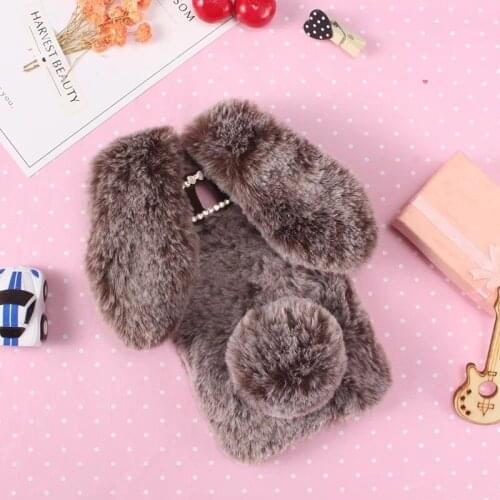 Case For Huawei Mate 10 Cover luxury Rabbit Rhinestone Fluffy Fur cute soft phone Case For Huawei Mate 10 Pro funda kimTHmall