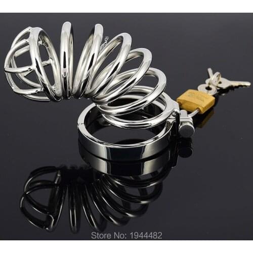 Long Male Chastity Device Cock Cage, Mens Penis Lock, 5 size Penis Ring selection, Chastity Belt Stainless Steel Adult Game
