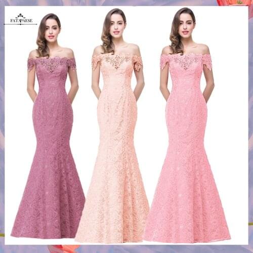 FATAPAESE Elegant Royal Blue Burgundy Lace Mermaid Evening Dresses Beaded Crystal Formal Dress Vestido De Festa In Stock