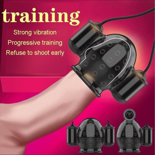 Glans training tool glans massager mens penis vibrator stimulator silicone massage training big dick long lasting
