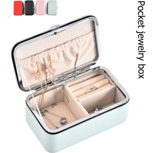 Portable Pocket Small Travel Jewelry Ring Earrings Necklace Storage Carrying Case Bracelet Accessories Holder Organizer Gift Box