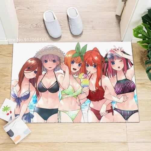 The Quintessential Quintuplets Doormat Kitchen Doorway Bedroom Floor Mat For Kids Adults Floor Carpet Indoor Floor Mats Decor