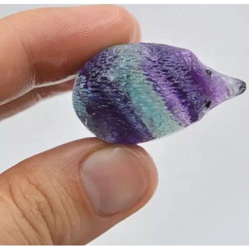 MOKAGY Natural Fluorite Quartz Stone Crystal Animal Hedgehog for Gift 1pc