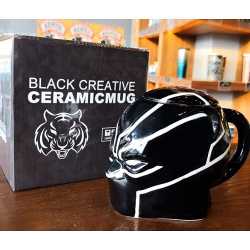 380ml Ceramic Cup Kit SUPER HERO BLACK PANTHER Theme Milk Mug with Gift Box Christmas Gift for Fans