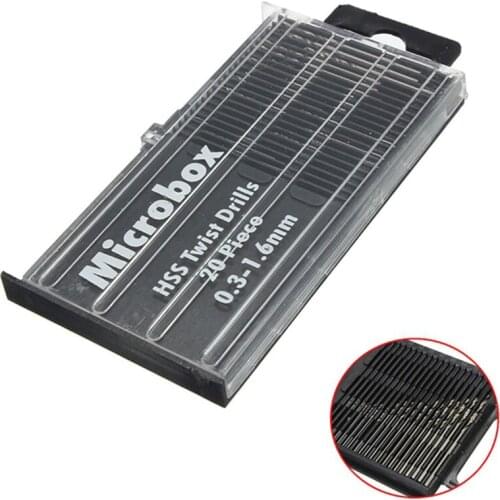 20pcs Mini Micro Hss Precision Twist Drill Bit Set 0.3mm-1.6mm Model Craft Grinding Wire Gauge With Case Brocas