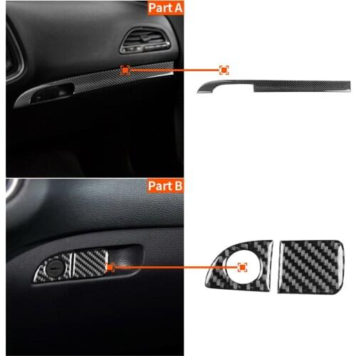 Co-pilot Storage Box Switch Handle Cover Trim Sticker for Dodge Challenger 2015 2016 2017+ Interior Decoration Car Accessories