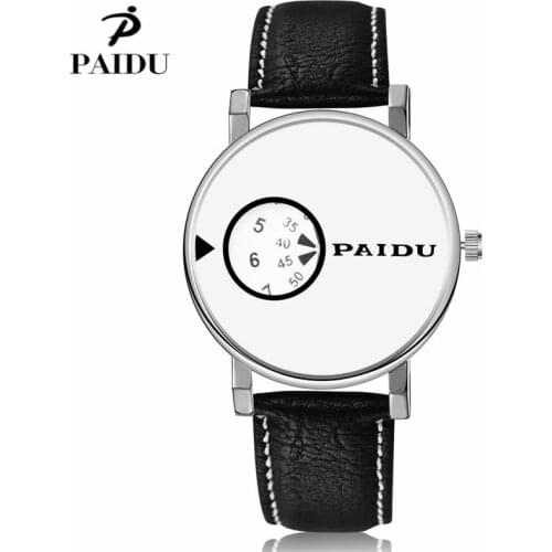 PAIDU Wristwatch Special Design Pu Leather Luxury Elegant Men Women Unisex Quartz watches Male Clock high quality relojes