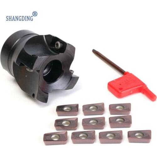 New Arrival 10Pcs 50x50mm 4Flute BAP400R -50MM-22 Face End Mill APMT 1604 PDER Carbide Inserts Set Best Price