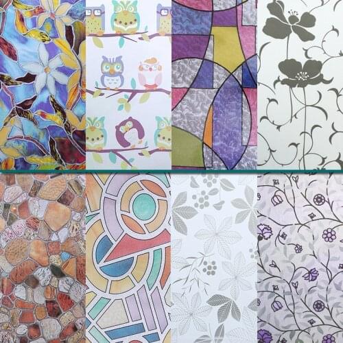 Painted glue-free glue-free electrostatic glass film sticker childrens room bedroom kitchen bathroom toilet balcony window film