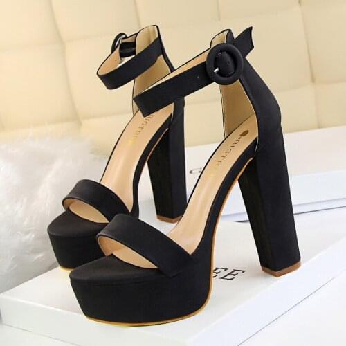 Overheight with Summer New Style Modern Sandals Party Fashion Sexy Solid Cover Heel Square Heel Super High (8cm-up) High Quality