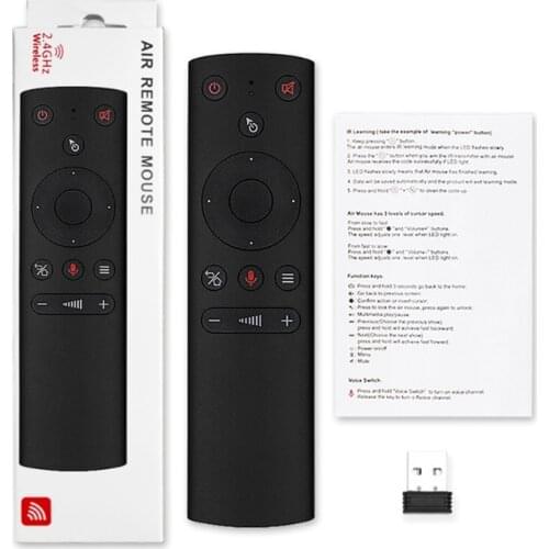 High Quality G21S Voice Control Air mouse Gyro Mic IR learning Wireless Remote control Assistant Smart remote for tv box H96