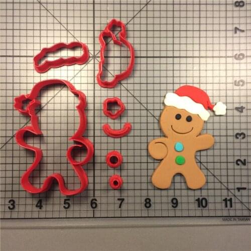 Christmas Gingerbread Man Cookies Cookie Cutter Kitchen Baking Supplies Home DIY Cake Icing Decoration Kit 3D Printed Seal