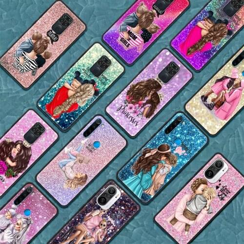 Baby Mom Girl Luxury Coque for Redmi Note 10 10S Note 9 8 9T 8T 9S Pro 7A 8A 9 9A 9C K40 Pro Silicone Phone Case