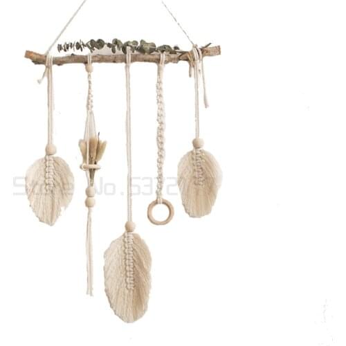 Nordic feather tapestry handmade DIY material bag ins dry flower decorative rope study decoration