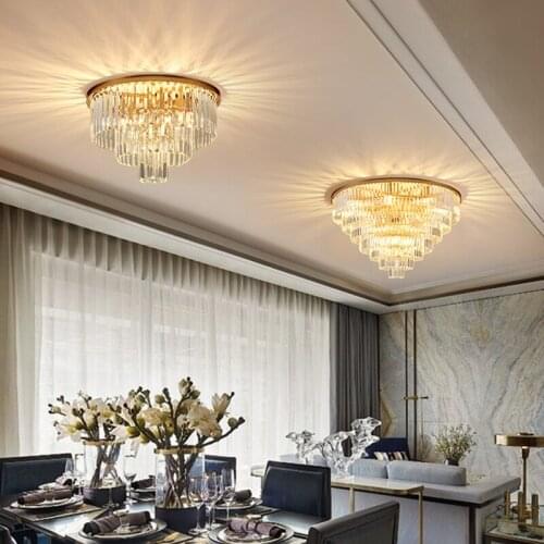 Modern Lyxig Kristall TaklampaHotel Remote Control White Ceiling 220v Ceiling Fan With Led Light Weight Ceiling Light