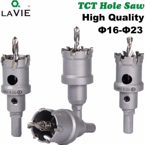 1pc TCT Core Drill Hole Saw Tungsten Carbide Tip Drill Bit 16mm to 23mm Cutters for Stainless Steel Metal Alloy Alu Drilling Bit