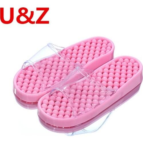 With holes bathroom PVC slippers for Lovers,Massage slippers health care slippers,Jelly plastic women male no-slip indoor shoes