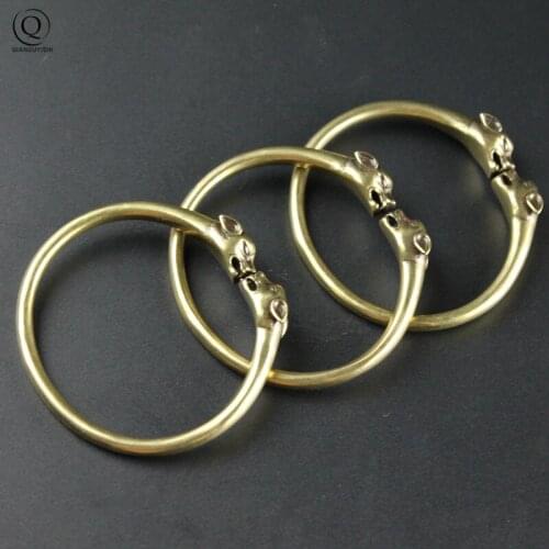 Punk Brass Leopard Bangles Bracelet for Men Jewelry Fashion Accessories Retro Solid Copper Unique Animal Cuff Bracelets for Wome