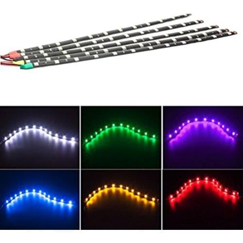 YSY 4pcs 30CM 5050 12-SMD DC12V Waterproof LED Strip light for Car Interior & Exterior Decoration DRL Day Running Light colorful