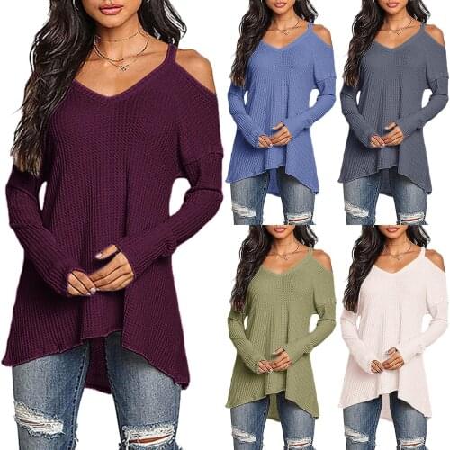Sexy Women Ladies T Shirt Strapless Long Sleeve Fashion Pullover Tops Autumn Casual Tee Shirts Solid Loose Tshirts футболка