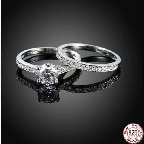 Classic 100% Real Pure 925 Sterling Silver Ring,s925 Party /Engagement / Wedding Rings For Women,Pair of 925 silver rings