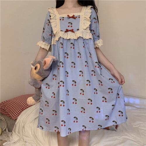 Heydress 2021 women summer lace square collar loose a-line dress female sweet cute Print Midi Dress high waist elegant Vestidos