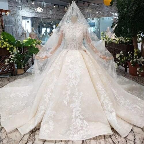 New Arrival European and American Wedding Dress High Collar White Lace Super Luxury and Elegant Temperament Cheongsam Customize