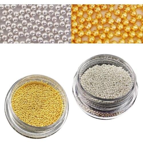 0.8mm 3d Metal Micro Beads for Nail Rose Gold Silver Nail Beads Decorations Studs Steel Nails Art Caviar Beads