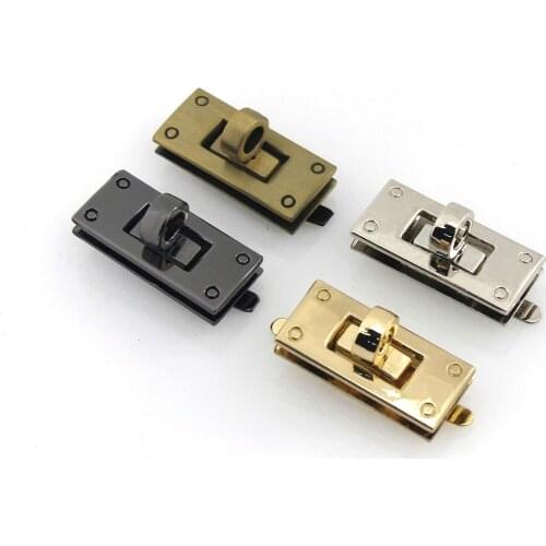 1pcs Metal Rectangle Turn Lock New Style Fashion Twist Lock Clasp Leather Craft Women Handbag Shoulder Bag Purse DIY Hardware