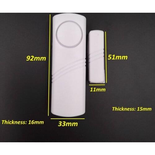 3pcs Independent Wood Door Alarm Sensor Window Detector With 90Db Buzzer Burglar Security Alarm System AAA Battery